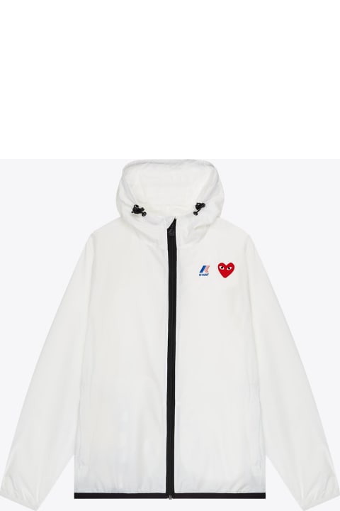Unisex Jacket White nylon windbreaker jacket collab CDG Play x K-way