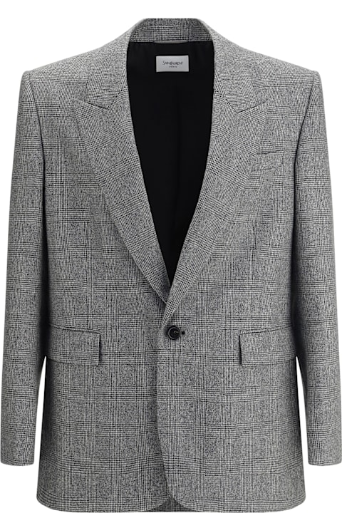 インテリア Saint Laurent Prince De Galles Wool Flannel Blazer