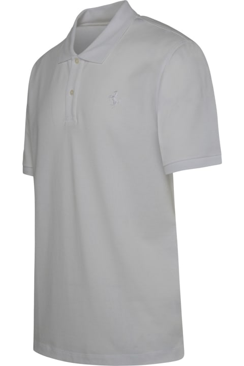 Ferrari for Men Ferrari White Cotton Blend Polo Shirt