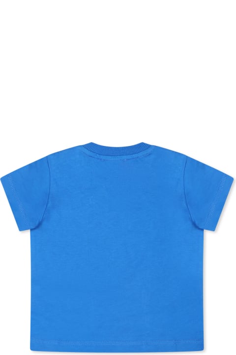 Fashion for Kids Moschino Light Blue T-shirt For Baby Boy With Three Teddy Bears