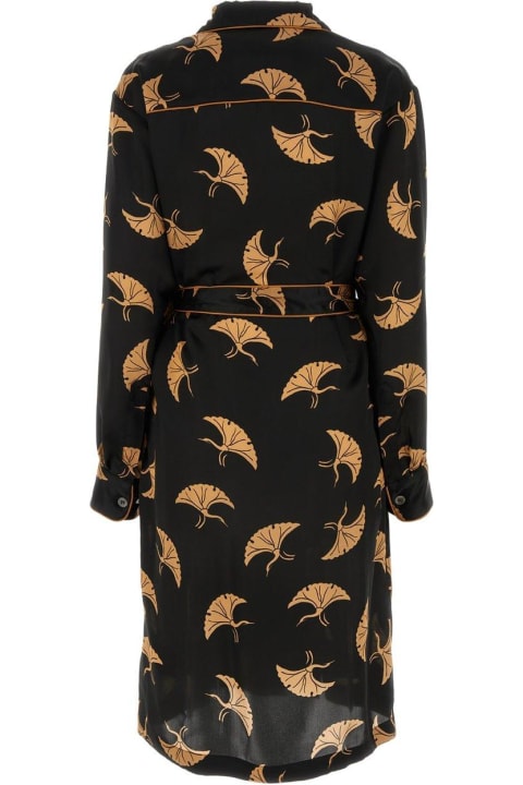Dries Van Noten Coats & Jackets for Women Dries Van Noten Abstract Printed Satin Midi Dress
