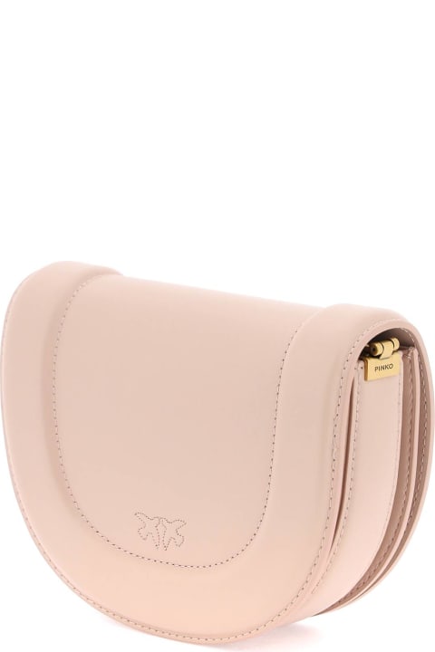 Pinko Mini Love Bag Click Round Leather Shoulder Bag