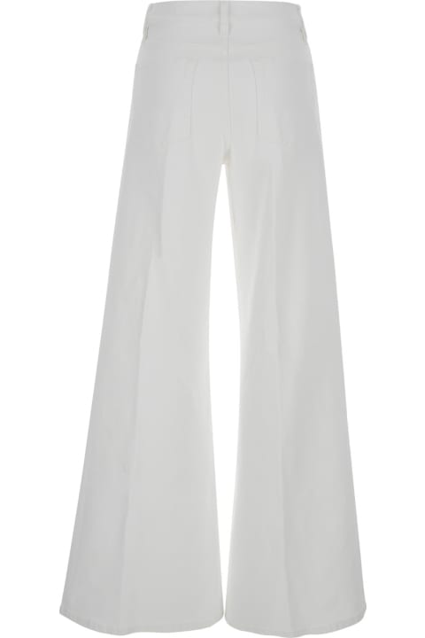 Pants & Shorts for Women Frame 'le Palazzo' White Wide Jeans With Branded Button In Denim Woman