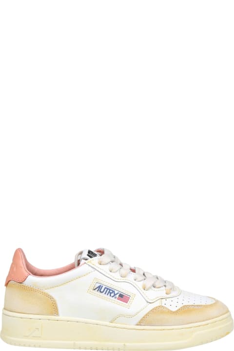 Autry Sneakers for Women Autry Super Vintage Sneakers In White And Pink Leather And Suede