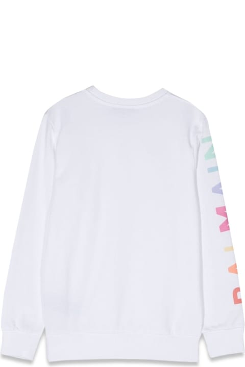 Balmain لـ Kids Balmain Sweatshirt Crewneck Logo On Sleeve