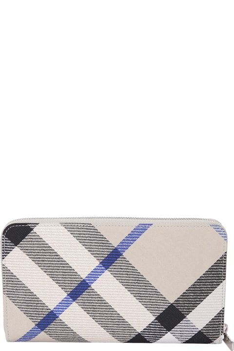 Burberry for Men Burberry Burberry L Zip Check Wallet Ivory