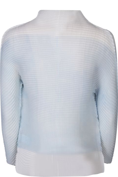 Issey Miyake Sweaters for Women Issey Miyake Pastel Pleats White Cardigan