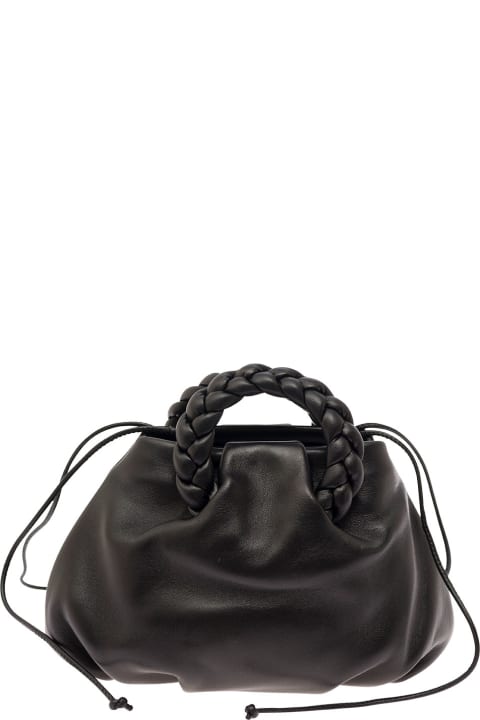 Hereu for Women Hereu 'bombon' Black Handbag With Braided Handles In Leather Woman