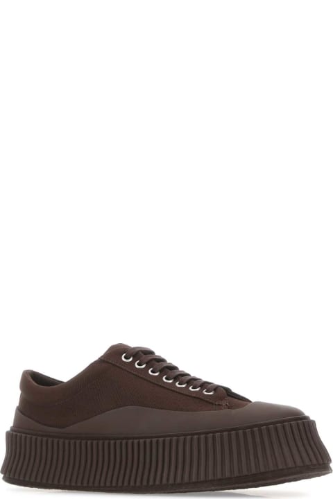 Wedges for Women Jil Sander Brown Canvas And Rubber Sneakers