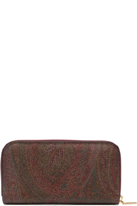Wallets for Women Etro Small Purse Paisley Jacquard Fabric