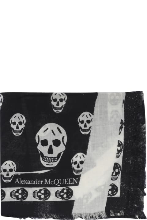 Scarves & Wraps for Women Alexander McQueen Slashed Skull Foulard