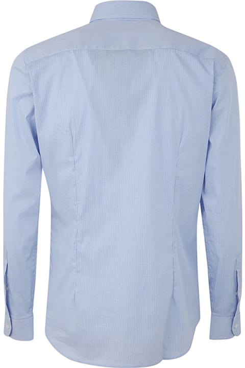 Fay Shirts for Men Fay New Button Down Stretch Microchecked Shirt