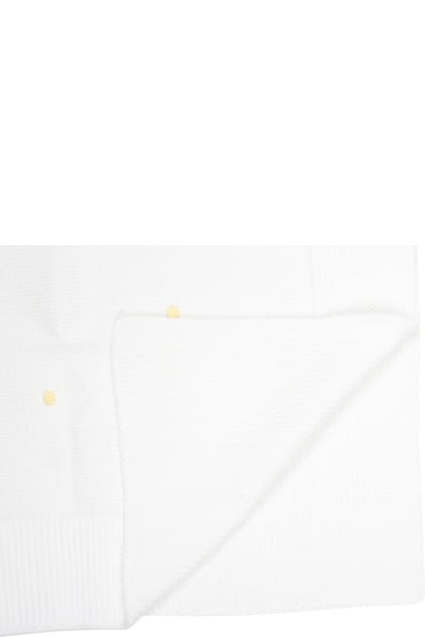 Fashion for Baby Girls Little Bear White Baby Blanket For Baby Kids With Yellow Polka Dots