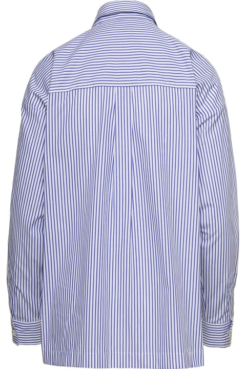 Fashion for Women Closed Blue And White Oversized Striped Shirt In Cotton Woman
