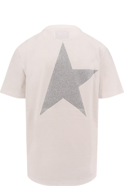 Golden Goose Cotton T-shirt With Back Glittered Print