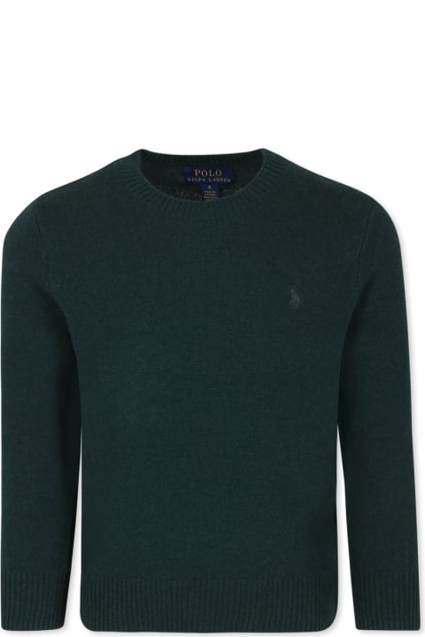 أدوات منزلية Ralph Lauren Maglione Verde Per Bambino Con Cavallino
