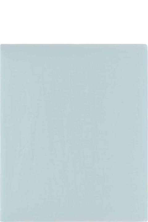 テキスタイル＆リネン Tekla Light Blue Cotton Flat Sheet