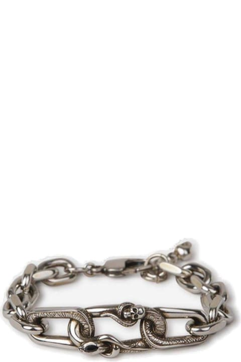 メンズ Alexander McQueenのジュエリー Alexander McQueen Snake & Skull Chain Bracelet