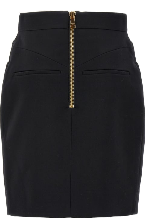 Balmain for Women Balmain Contrast Button Mini Skirt