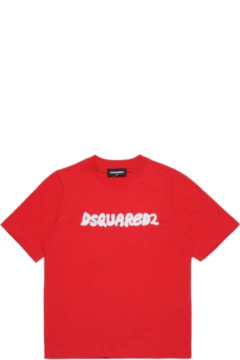 Dsquared2 قمصان بياقة دائرية وقمصان البولو لـ بنات Dsquared2 T-shirt Con Stampa Logo