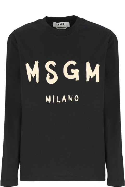 MSGM Topwear for Women MSGM Logo Printed Long-sleeved T-shirt
