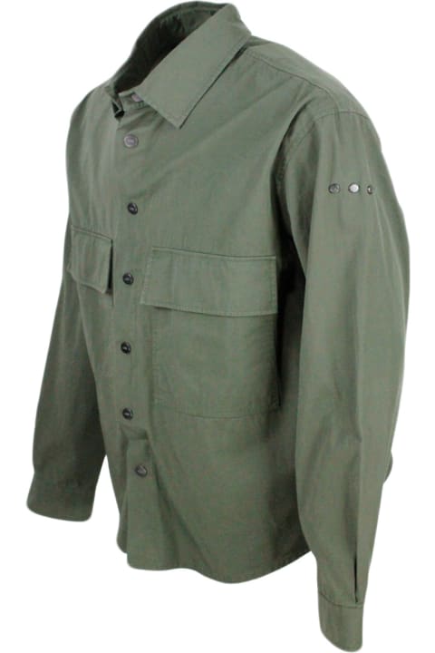 Recycled Nylon Shirt Jacket With Detachable Internal Padded Vest.