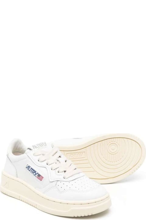 White 'medalist' Low Top Sneakers In Cow Leather Girl