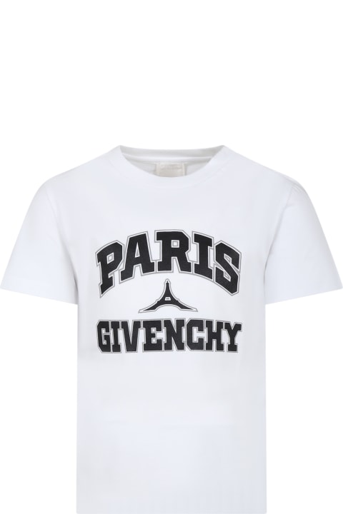 Givenchy for Kids Givenchy White T-shirt For Boy With Logo