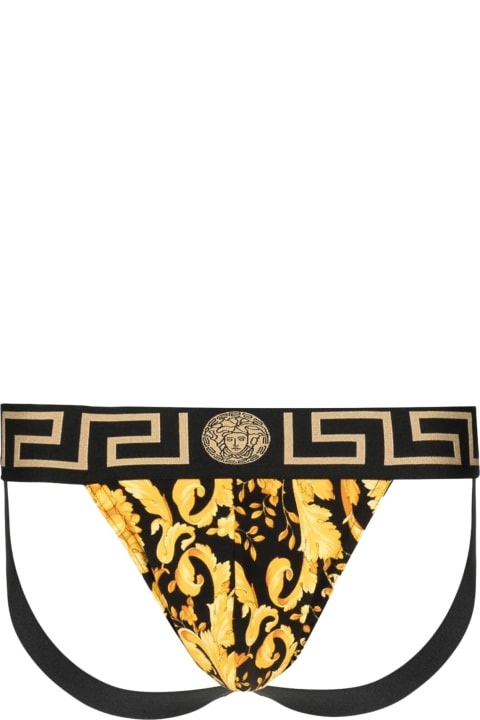 Versace Underwear for Men Versace Barocco Print Jock Strap