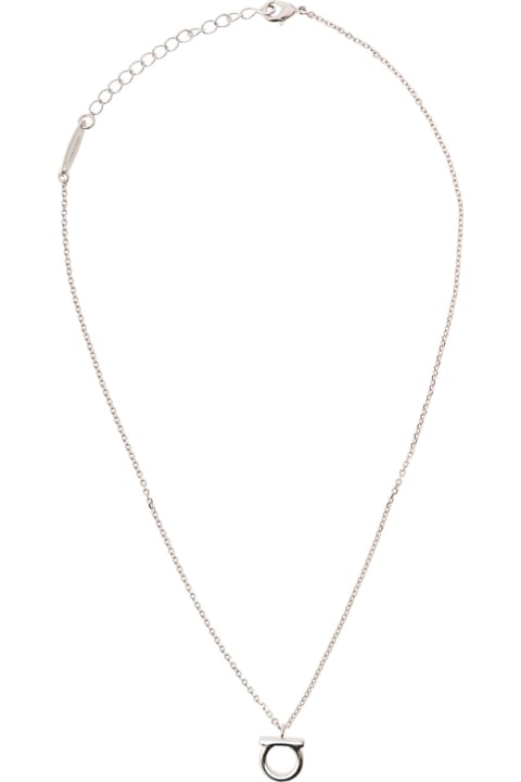 Ferragamo for Women Ferragamo Silver-colored Necklace With Gancini Charm In Brass Woman