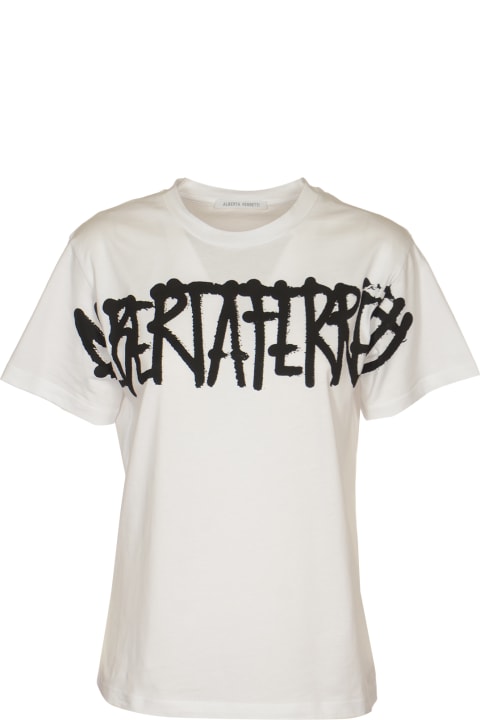 ウィメンズ Alberta Ferrettiのトップス Alberta Ferretti Logo Printed T-shirt