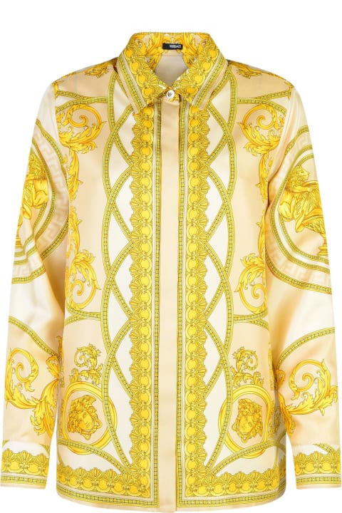 Sale for Women Versace 'barocco' Gold Silk Shirt