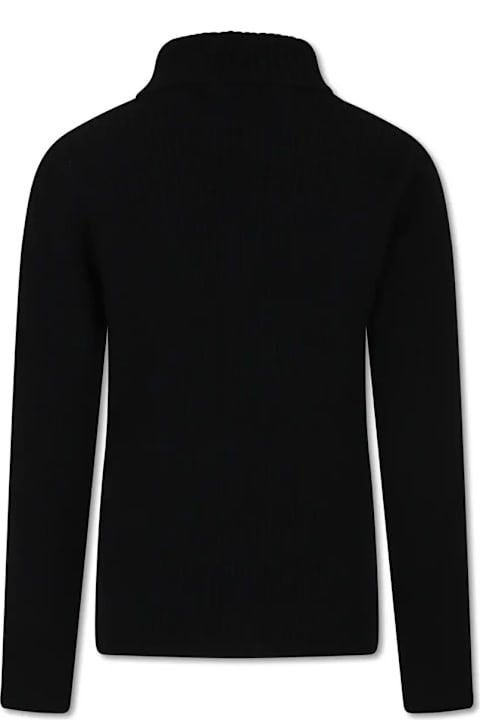 Pucci سترات وبلوزات ثقيلة لـ بنات Pucci Black Turtleneck Sweater With Logo