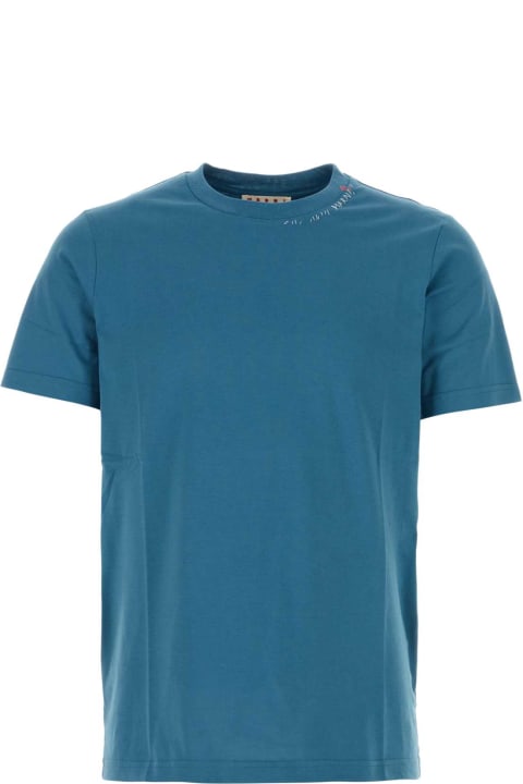 Marni for Men Marni Air Force Blue Cotton T-shirt