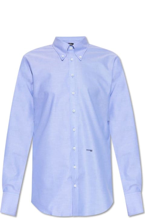 Dsquared2 Shirts for Men Dsquared2 Logo-printed Long-sleeved Button-up Shirt