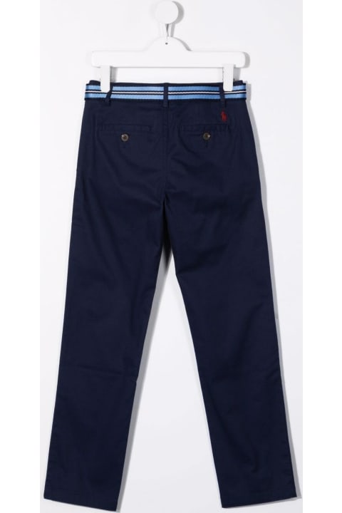 أدوات منزلية Polo Ralph Lauren Polo Ralph Lauren Kids Boy
s Blue Cotton Trousers With Belt