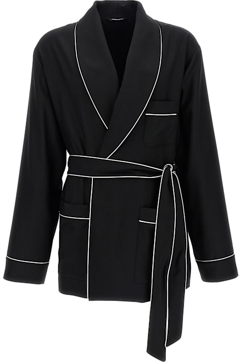 Dolce & Gabbana Shirts for Men Dolce & Gabbana Contrast Piping Dressing Gown Shirt