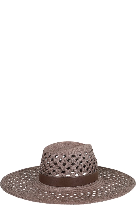 Hats for Women Valentino Garavani Large Brim Hat V Signature Panama