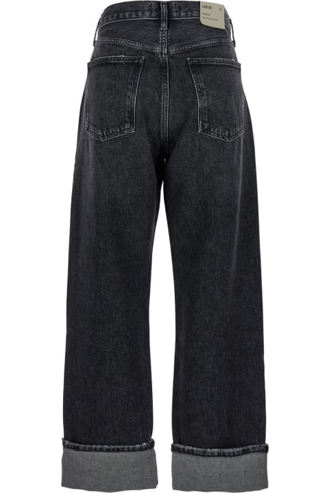 Jeans for Women AGOLDE 'fran' Black Bootcut Jeans With Cuffs In Denim Woman