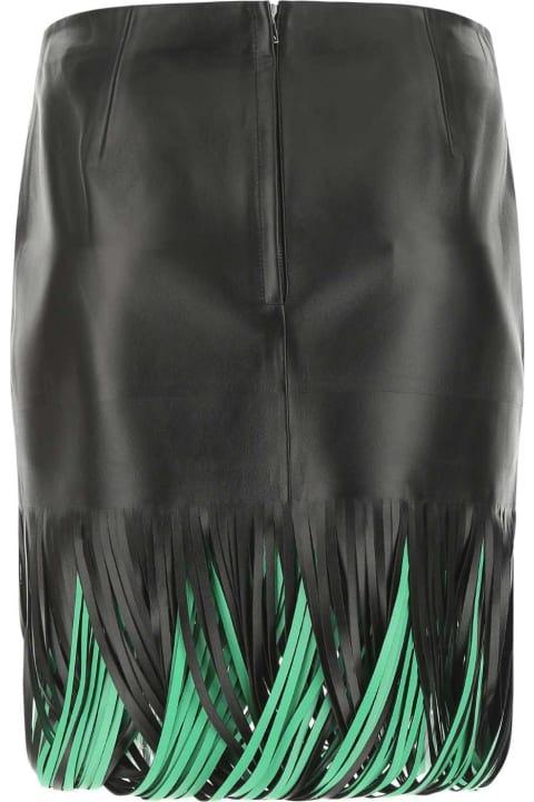 Skirts for Women Bottega Veneta Black Nappa Leather Skirt