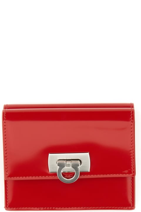 Wallets for Women Ferragamo Compact Wallet With Hook-and-eye Closure