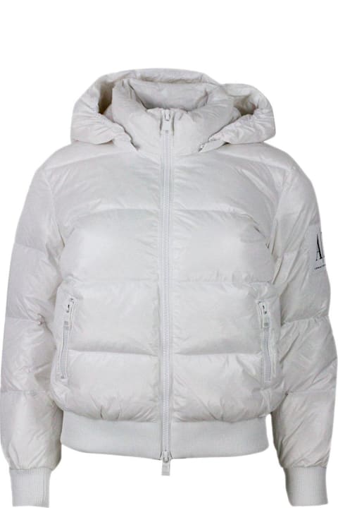 Armani Exchange Coats & Jackets for Women Armani Exchange Hooded Zipped Puffer Jacket