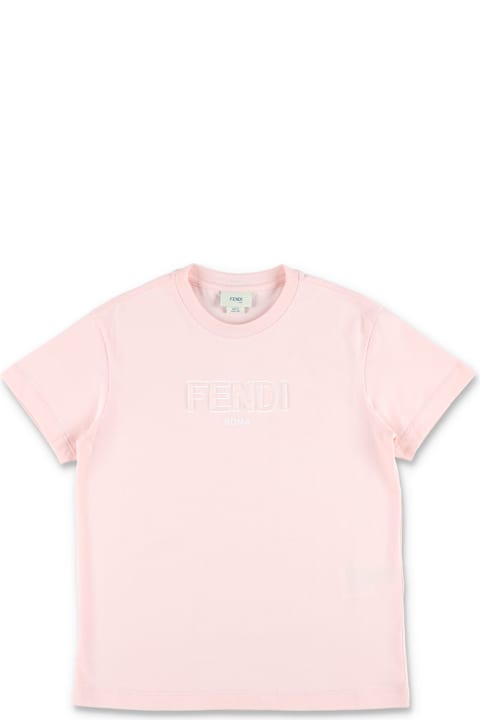 Homeware Fendi Fendi Kids Cotton T-shirt With Embossed Logo For Kids