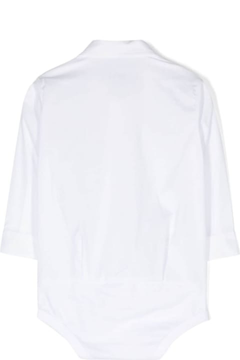 ベビーボーイズ Il Gufoのシャツ Il Gufo White Romper With Buttons In Stretch Cotton Baby