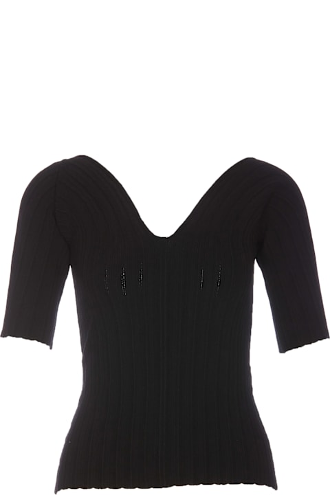 Victoria Beckham سترات لـ السيدات Victoria Beckham V-neck Top