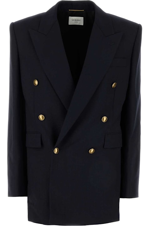 Saint Laurent Coats & Jackets for Women Saint Laurent Dark Blue Wool Blazer