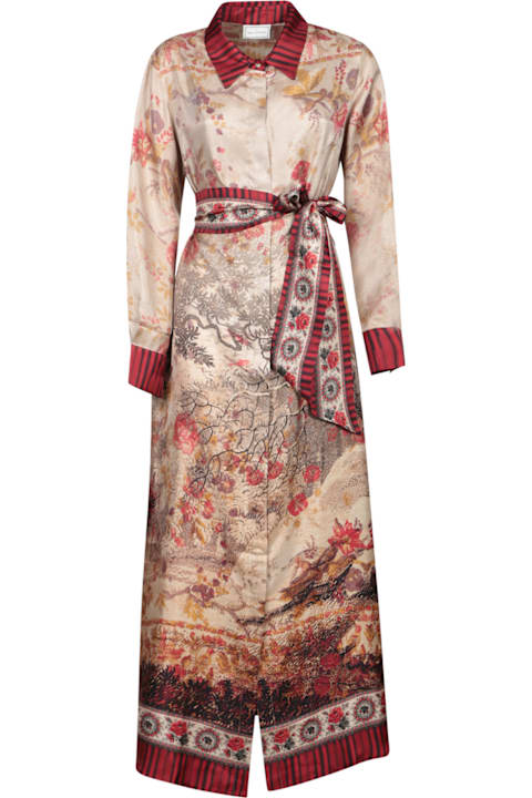 Pierre-Louis Mascia for Women Pierre-Louis Mascia Red-beige Chemisier Dress