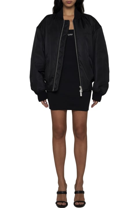 Off-White Coats & Jackets for Women Off-White Black Oversize Nylon Jacket