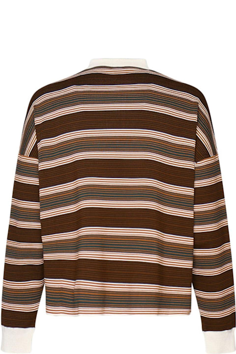 Celine قمصان لـ القسم الرجالي Celine Logo-embroidered Striped Polo Shirt