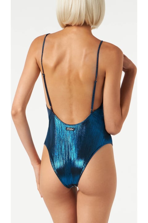 Homeware MC2 Saint Barth Woman Lamina Blue One Piece Swimsuit